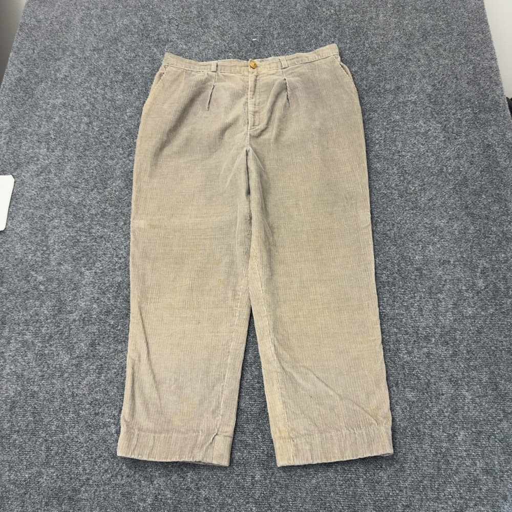 Vintage Epitome Pants Womens 16 Beige Corduroy Pleated High Rise Casual Retro